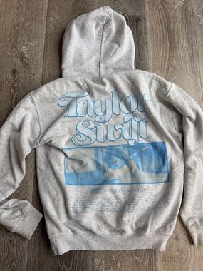 Taylor Swift Gray Hoodie with Blue Tour Graphic JH